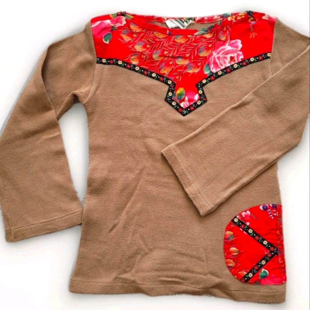 VTG Bohemian Hippie Knit Cardigan‎ Sweater Size S-M. *see pics for measurements*